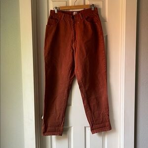 Vintage 90s Rust Brown High Rise Straight Leg Mom Jeans